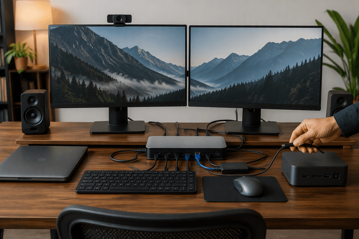 Turning a dock into a monitor-and-peripheral switcher