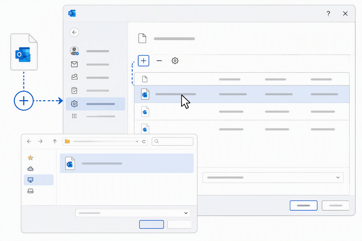 If the PST is missing or won’t open, fix access first
