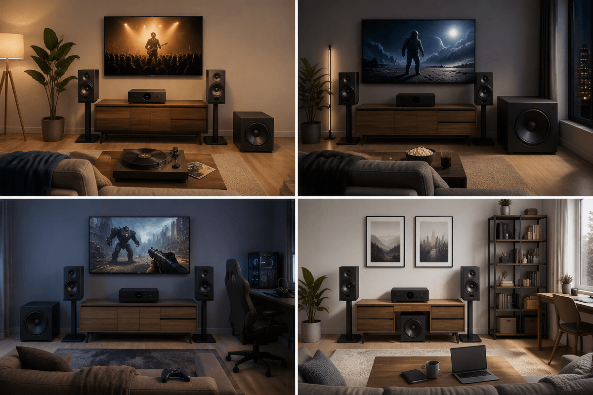 Start with your use case: music, movies, gaming, or mixed
